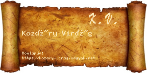 Kozáry Virág névjegykártya