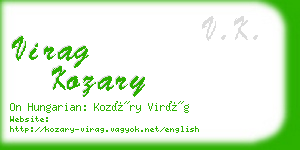 virag kozary business card